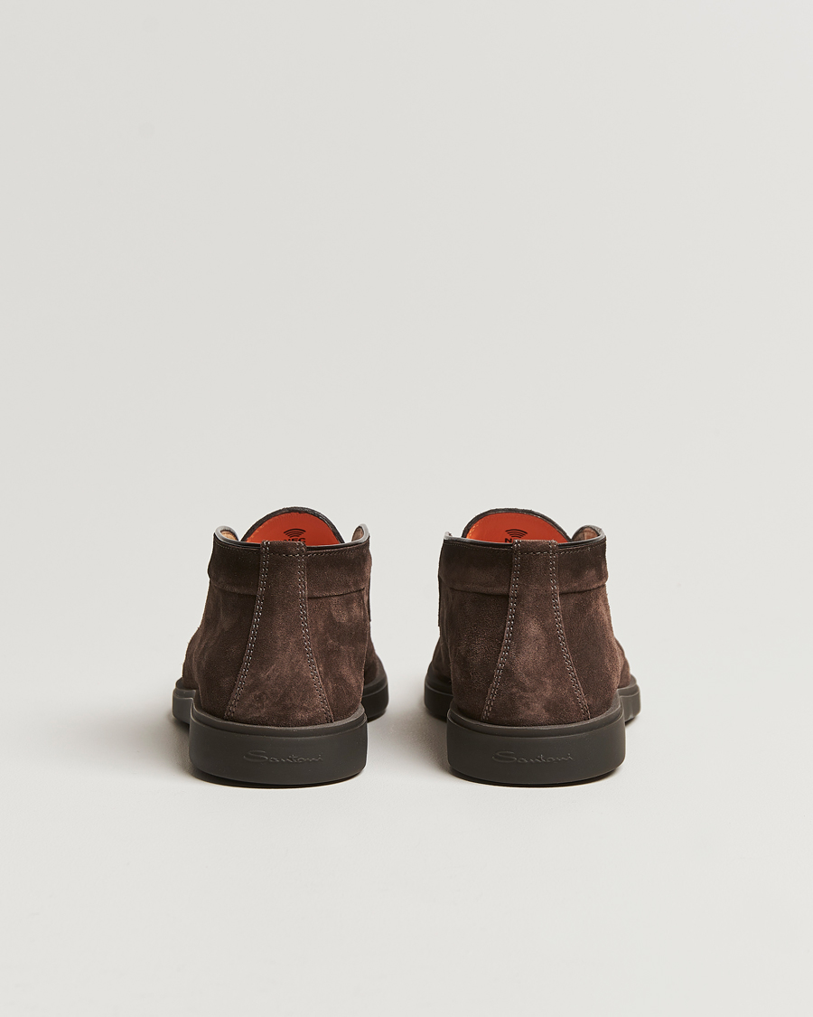 Homme | Santoni Open Chukka Boots Dark Brown Suede | Santoni | Open Chukka Boots Dark Brown Suede