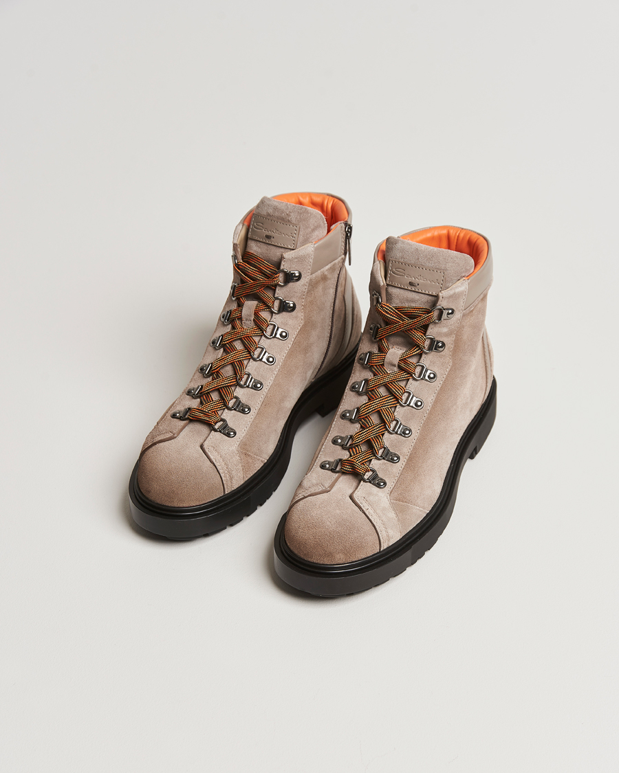 Homme | Santoni St Moritz Winter Boots Beige Suede | Santoni | St Moritz Winter Boots Beige Suede