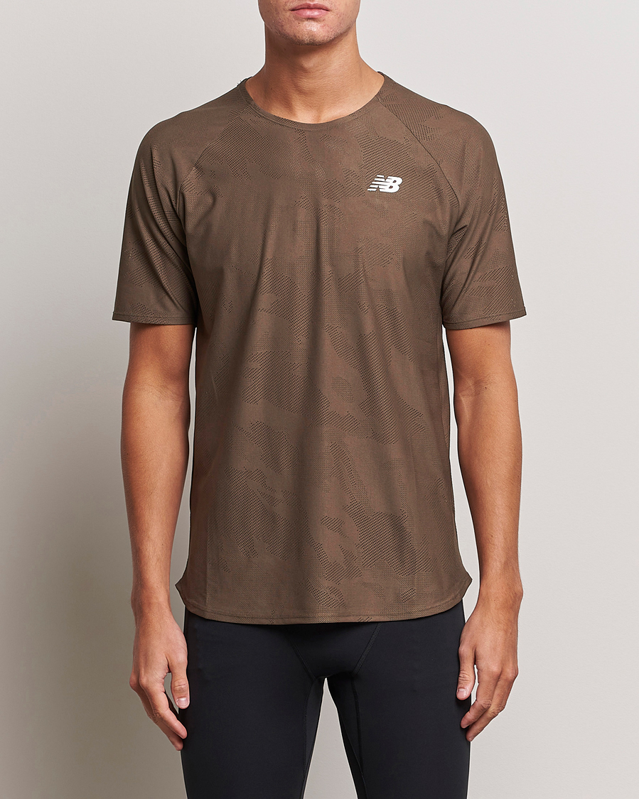 Homme | T-shirts | New Balance Running | Q Speed Jacquard T-Shirt Dark Mushroom