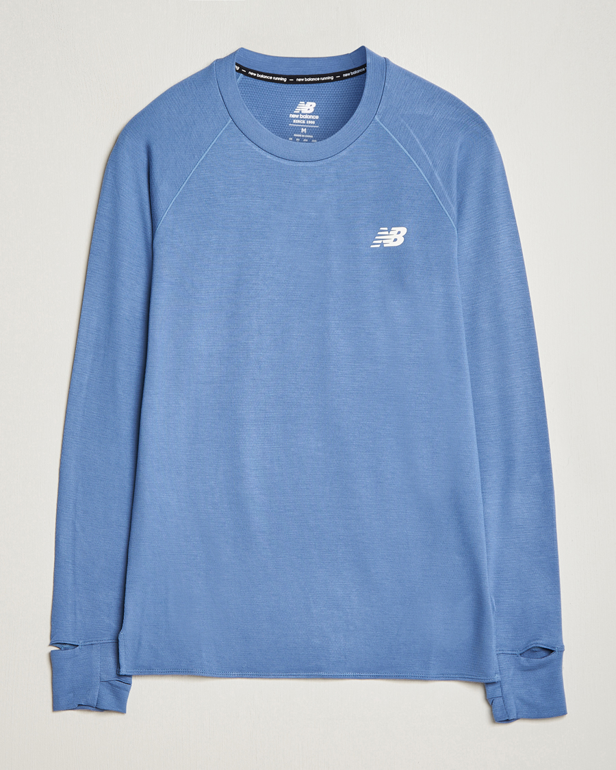 Homme | T-shirts | New Balance | Running Q Speed Jacquard Long Sleeve T-Shirt Mercury Blue