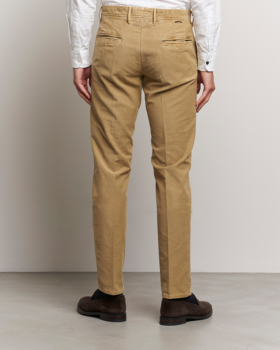 Heren | Broeken | Incotex | Slim Fit Garment Dyed Slacks Khaki