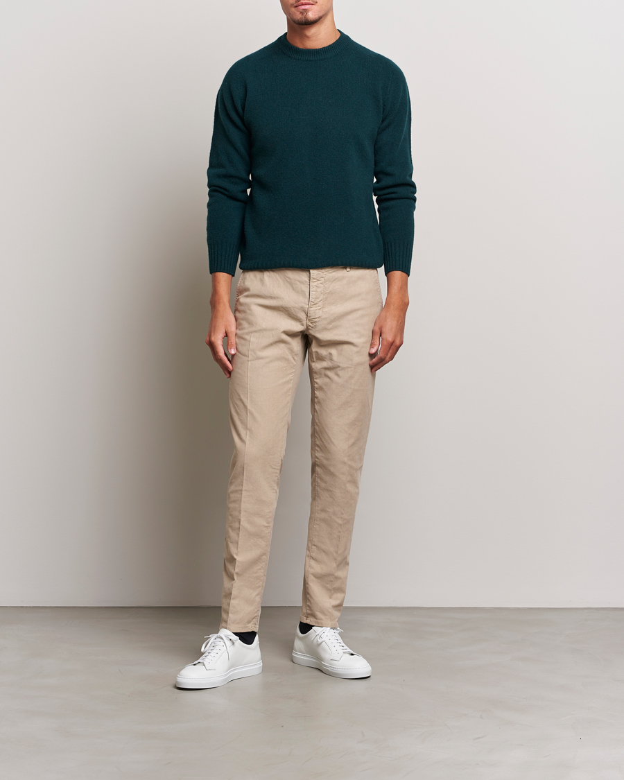 Heren | Broeken | Incotex | Slim Fit Garment Dyed Slacks Beige