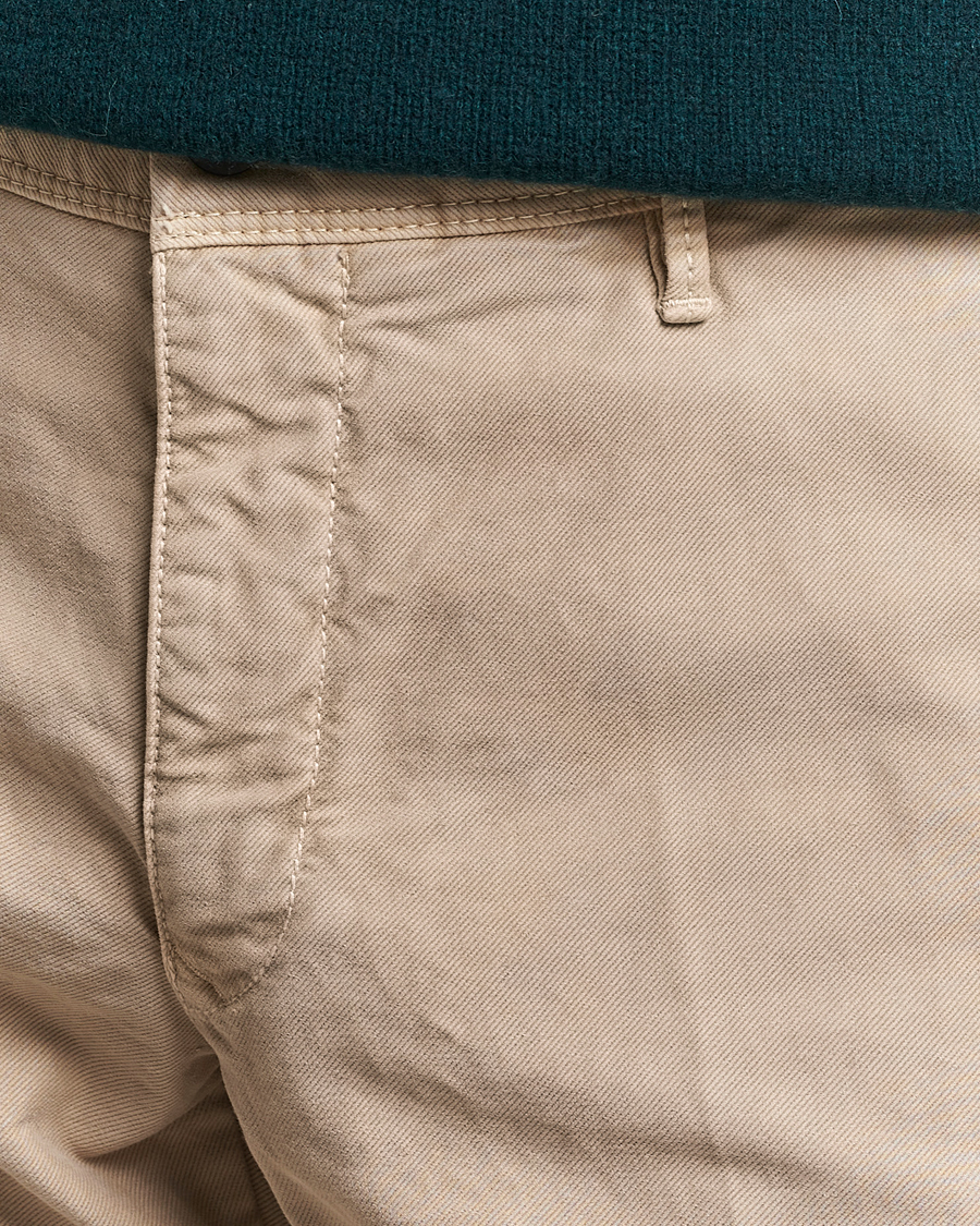 Heren | Broeken | Incotex | Slim Fit Garment Dyed Slacks Beige