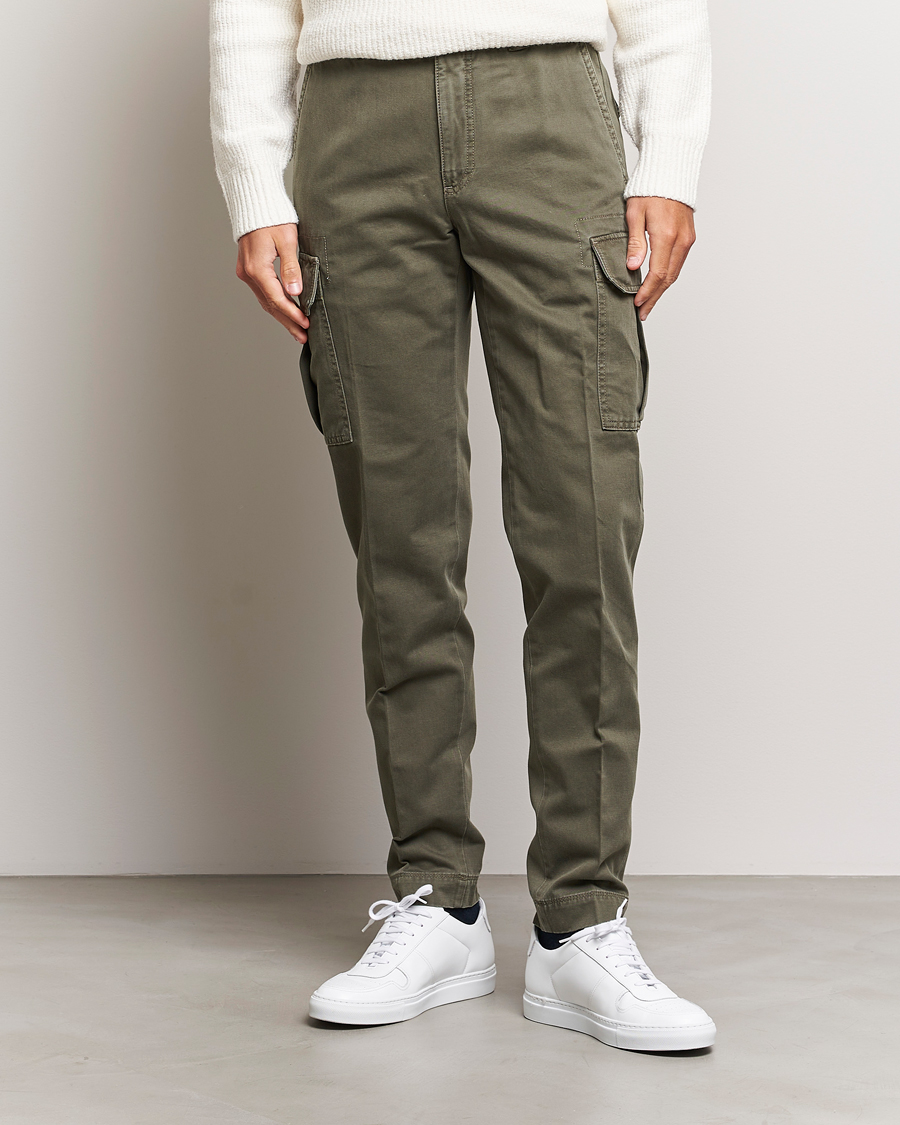 Heren | Broeken | Incotex | Slim Fit Cargo Pants Military
