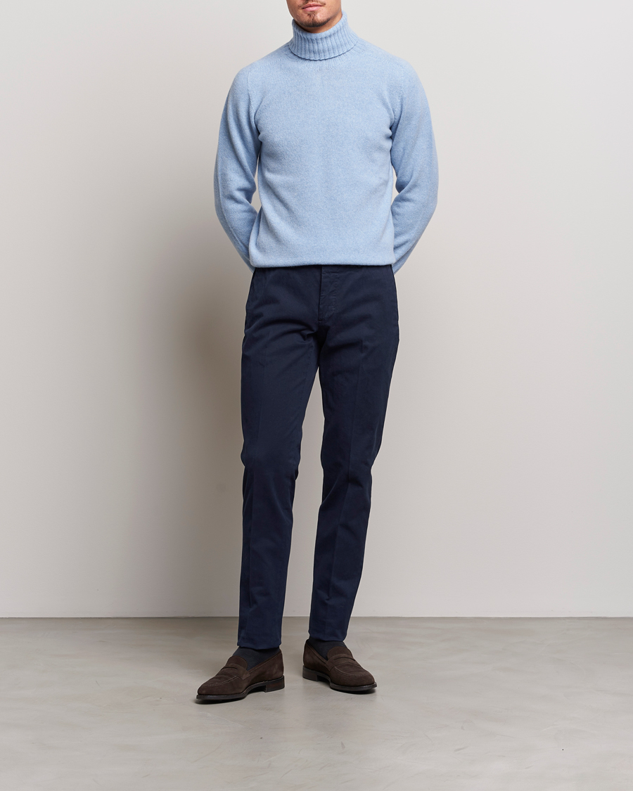 Homme | Pantalons | Incotex | Slim Fit Cotton Stretch Chinos Navy