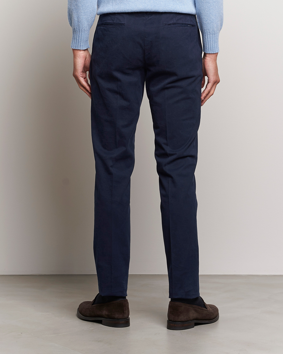 Homme | Pantalons | Incotex | Slim Fit Cotton Stretch Chinos Navy