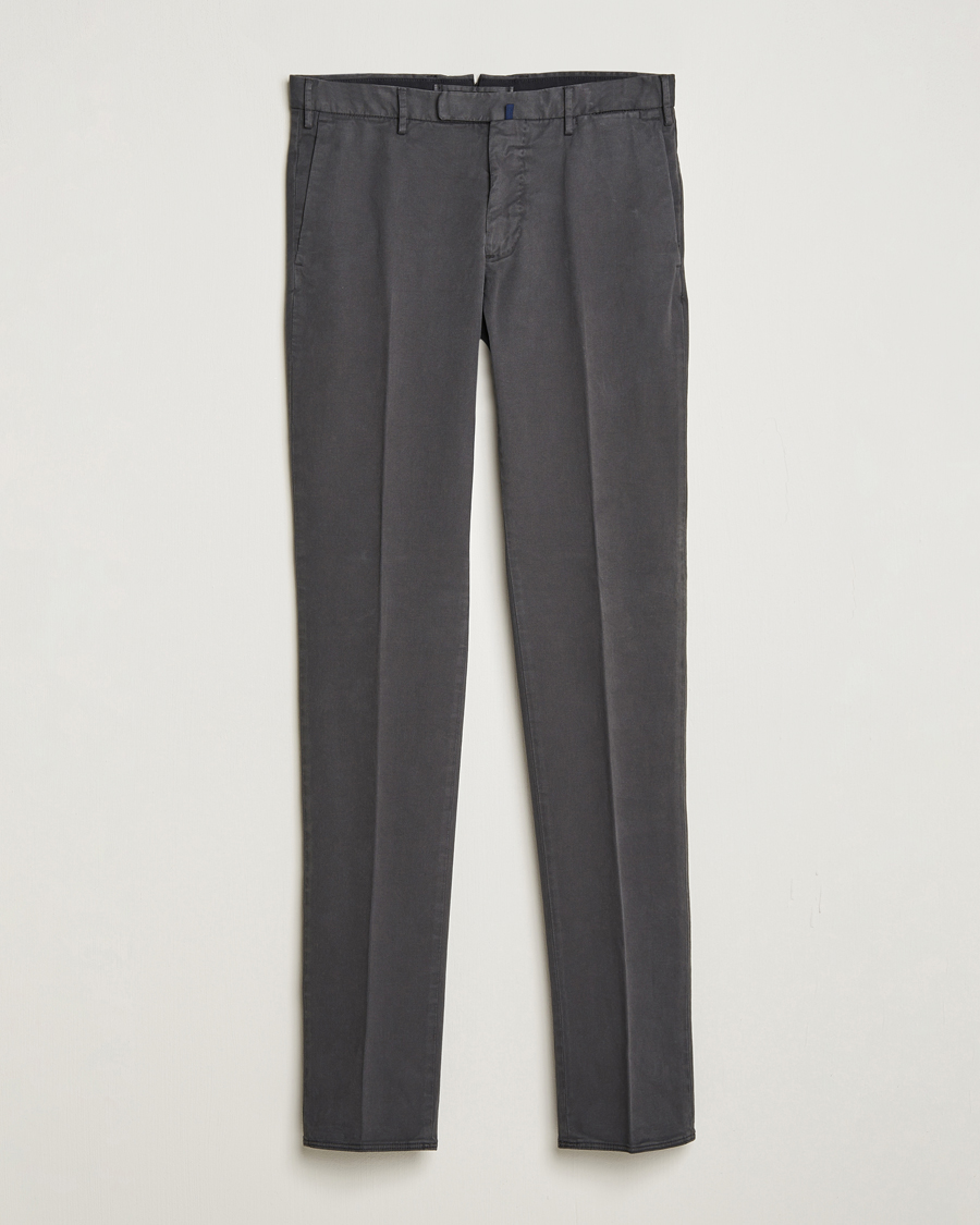 Homme | Pantalons | Incotex | Slim Fit Cotton Stretch Chinos Dark Grey