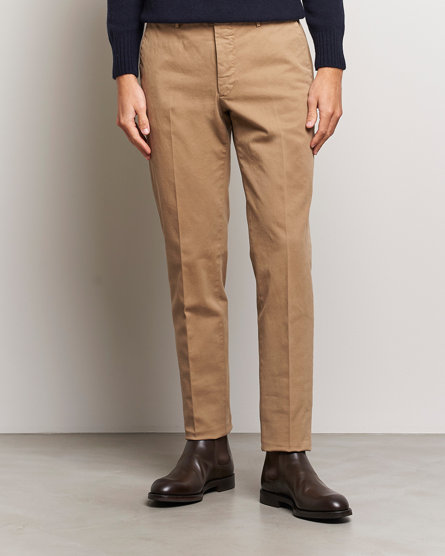 Heren | Broeken | Incotex | Regular Fit Cotton Chinos Beige