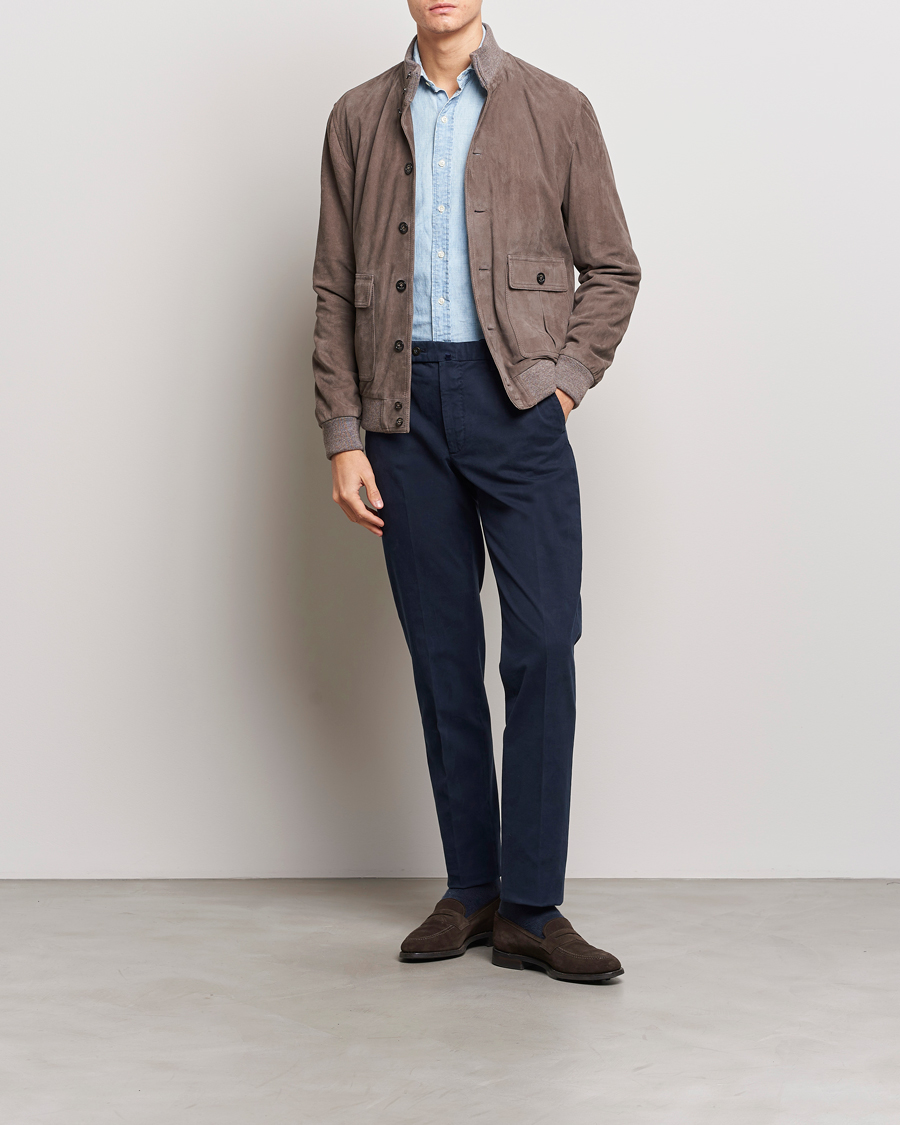 Homme | Pantalons | Incotex | Regular Fit Cotton Chinos Navy