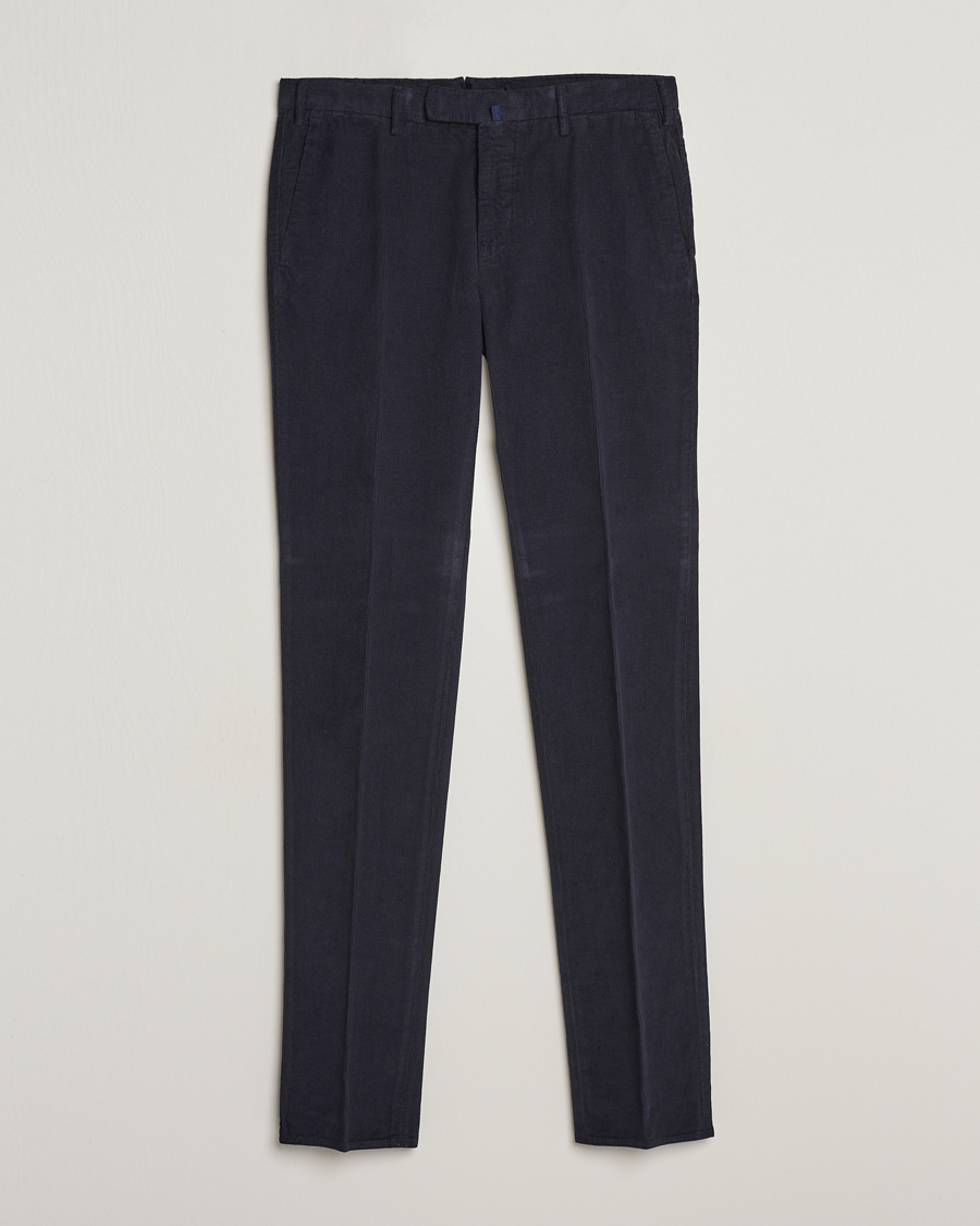 Homme | Pantalons | Incotex | Slim Fit Soft Corduroy Trousers Navy