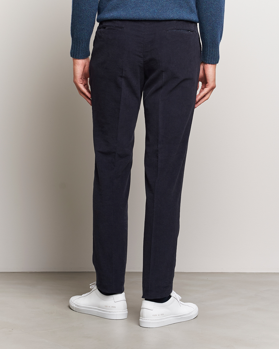 Homme | Pantalons | Incotex | Slim Fit Soft Corduroy Trousers Navy