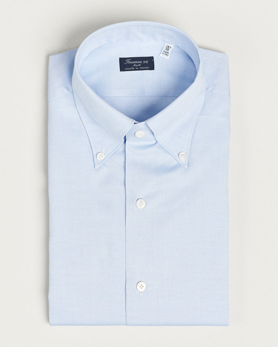 Homme | Chemises | Finamore Napoli | Milano Slim Oxford Button Down Shirt Light Blue