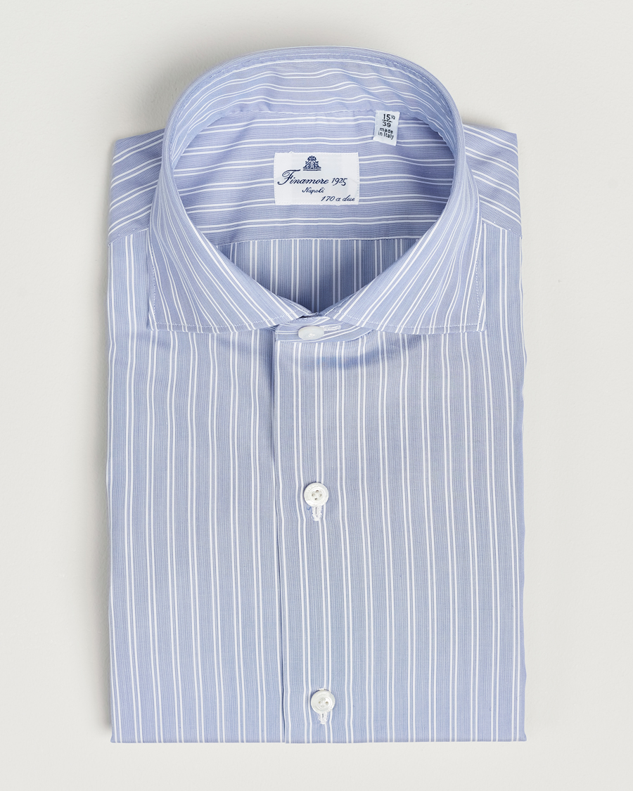 Homme | Chemises | Finamore Napoli | Milano Slim Giza 170 Dress Shirt Light Blue