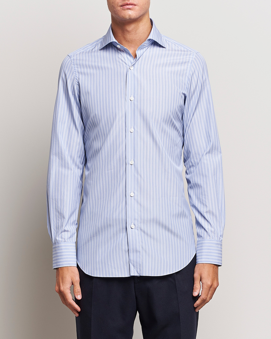 Homme | Chemises | Finamore Napoli | Milano Slim Giza 170 Dress Shirt Light Blue