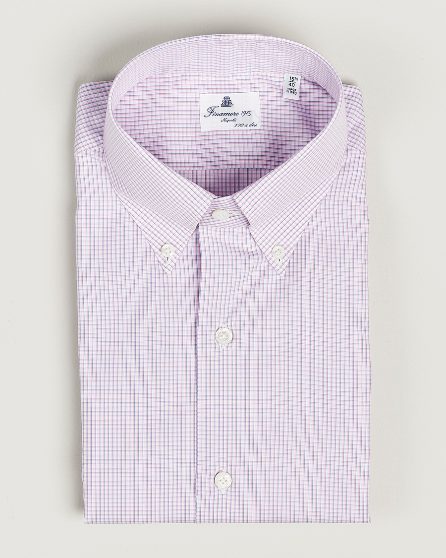 Homme | Chemises | Finamore Napoli | Milano Slim Giza 170 Button Down Shirt Pink
