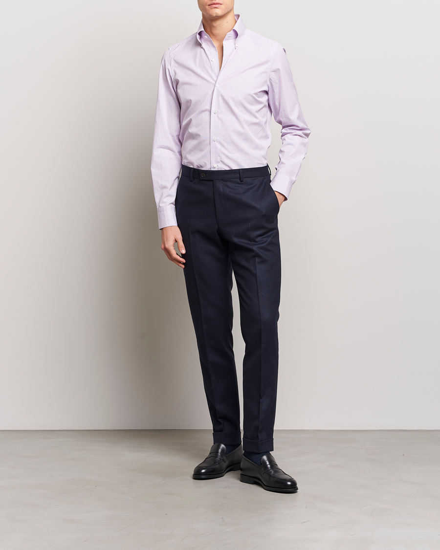 Homme | Chemises | Finamore Napoli | Milano Slim Giza 170 Button Down Shirt Pink