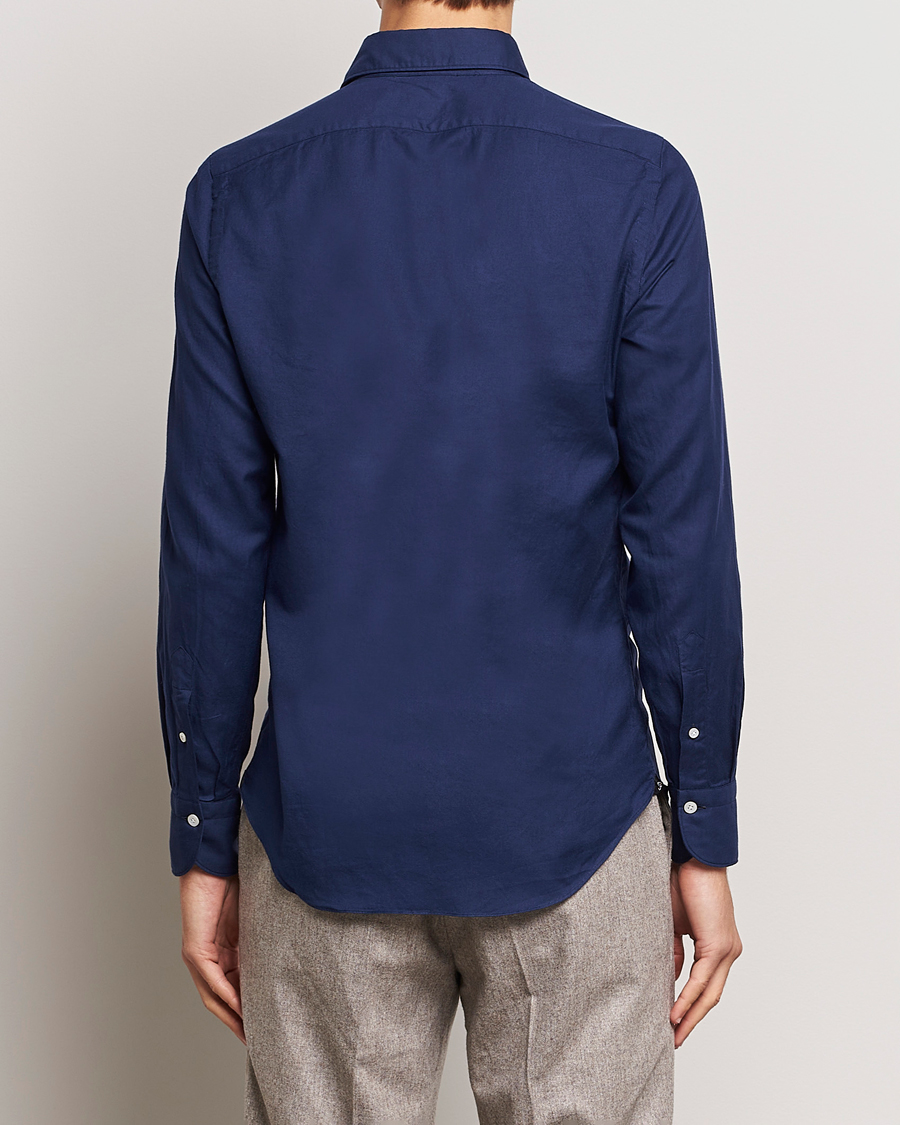 Homme | Chemises | Finamore Napoli | Tokyo Slim Flannel Shirt Navy