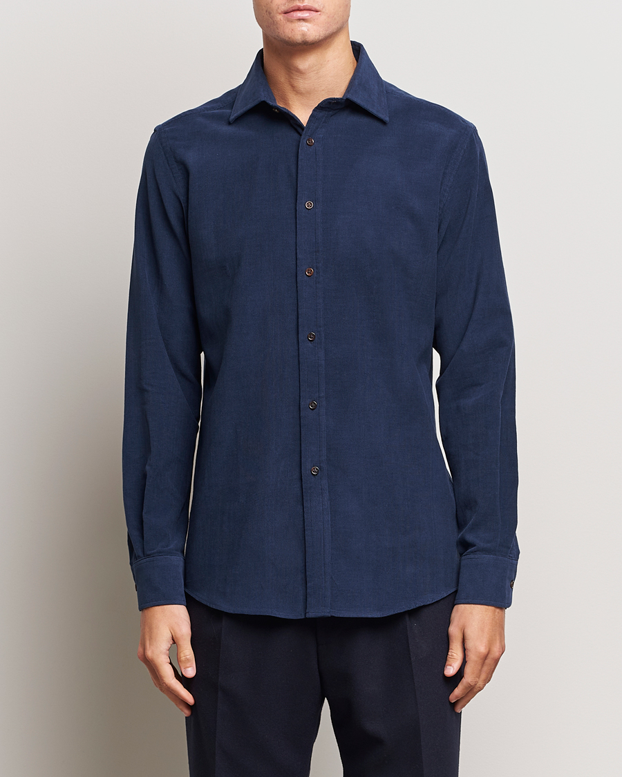 Homme | Chemises | Ralph Lauren Purple Label | Cotton/Cashmere Corduroy Shirt Navy