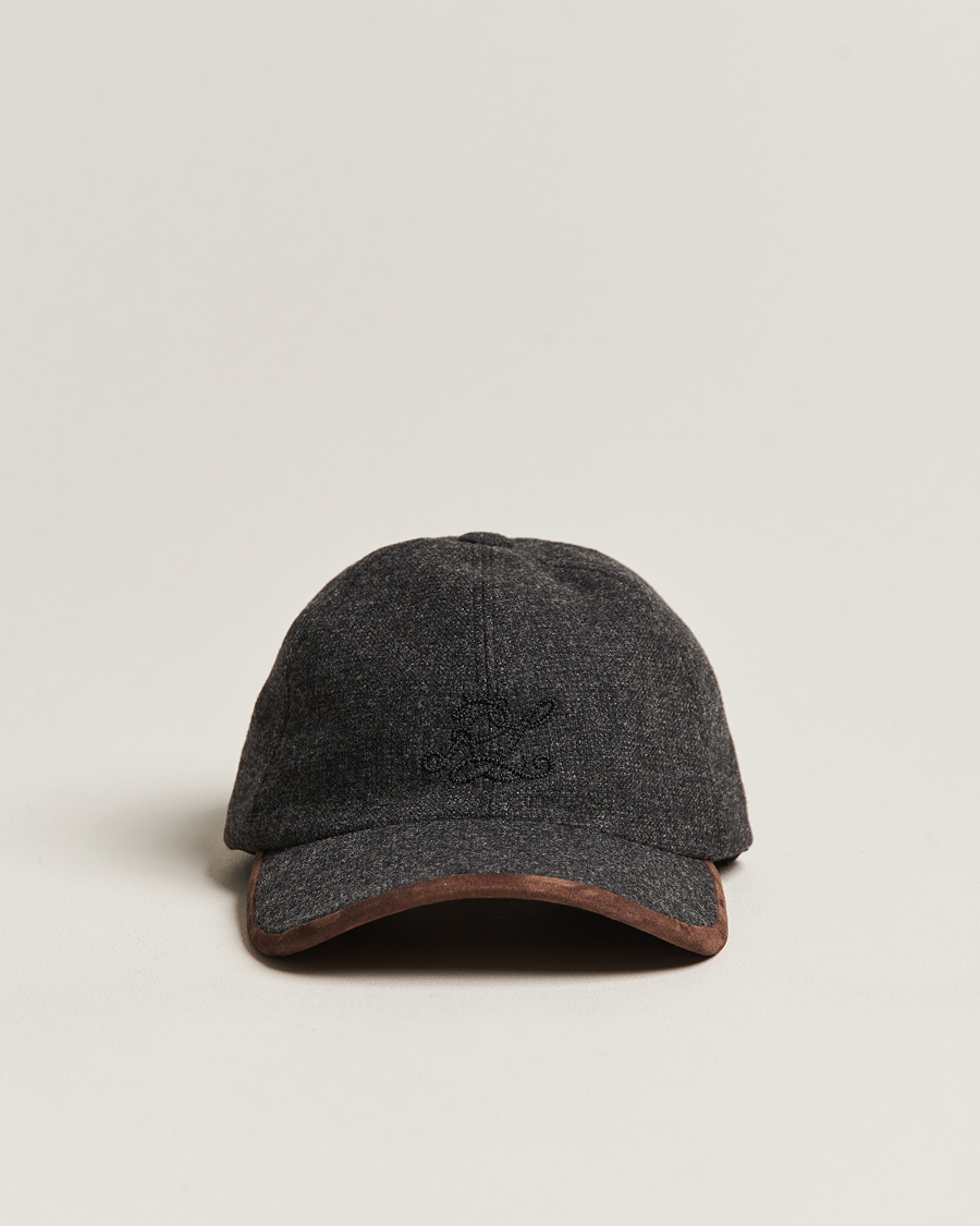 Homme | Ralph Lauren Purple Label Herringbone Wool Baseball Cap Charcoal | Ralph Lauren Purple Label | Herringbone Wool Baseball Cap Charcoal
