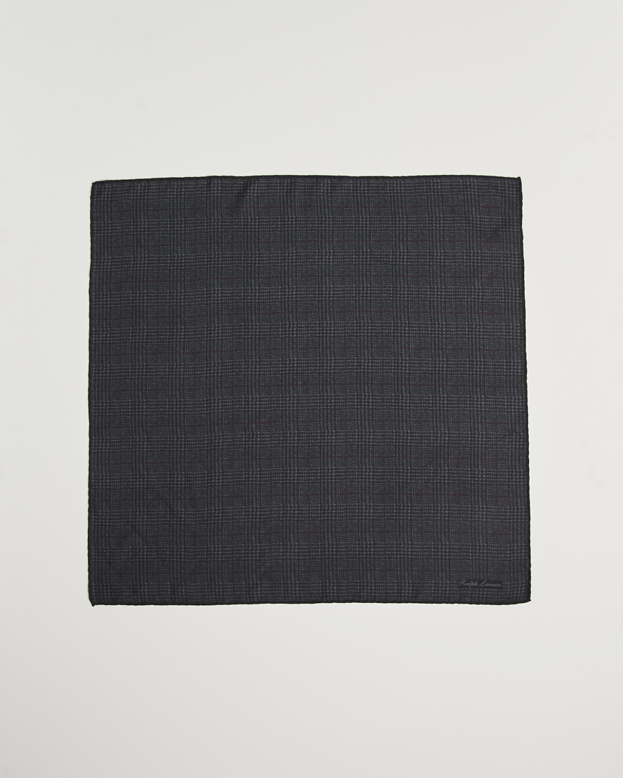 Heren | Ralph Lauren Purple Label Glencheck Wool Scarf Charcoal | Ralph Lauren Purple Label | Glencheck Wool Scarf Charcoal