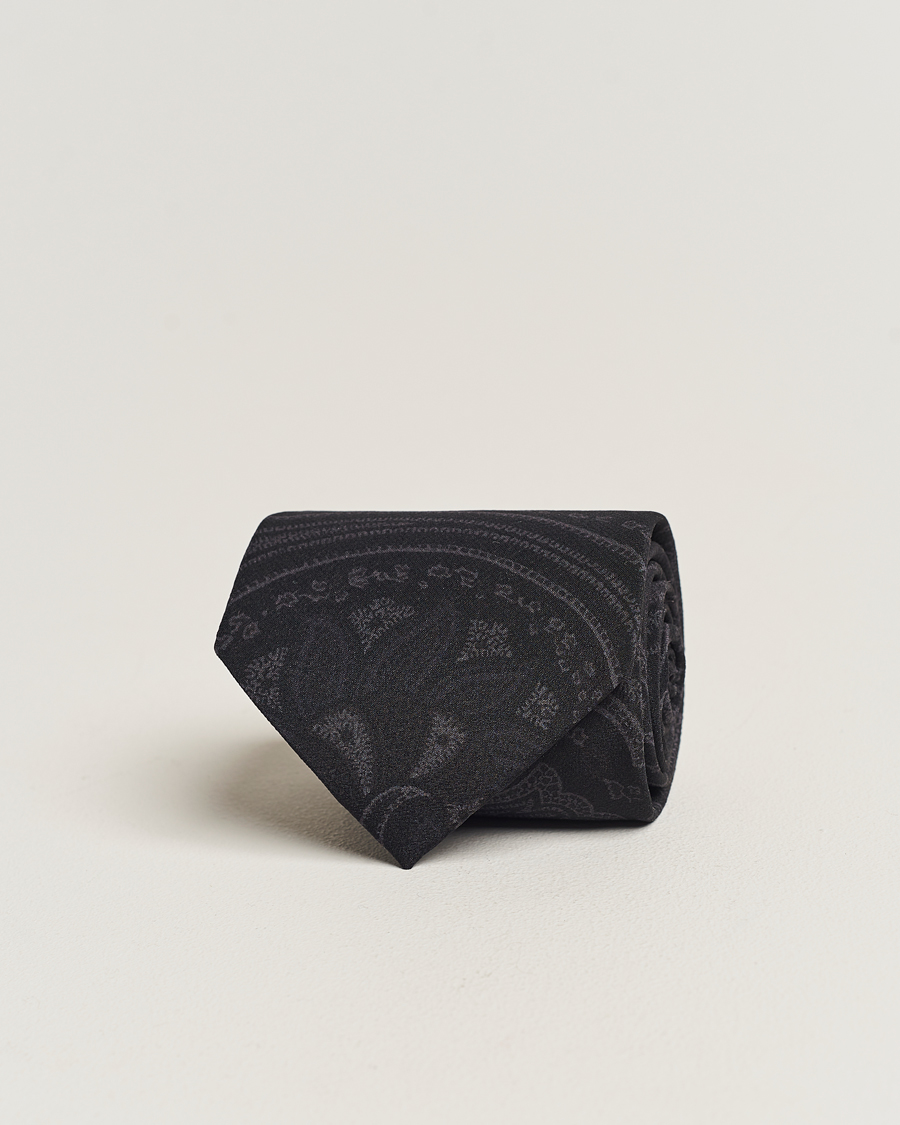 Homme | Ralph Lauren Purple Label Tonal Paisley Tie Charcoal | Ralph Lauren Purple Label | Tonal Paisley Tie Charcoal