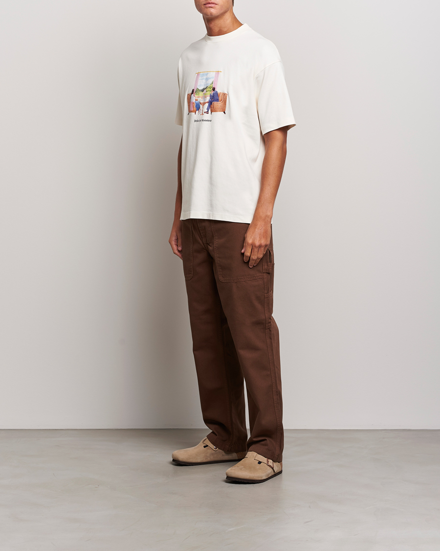 Heren | T-shirts | Drôle de Monsieur | Voyage T-Shirt Cream