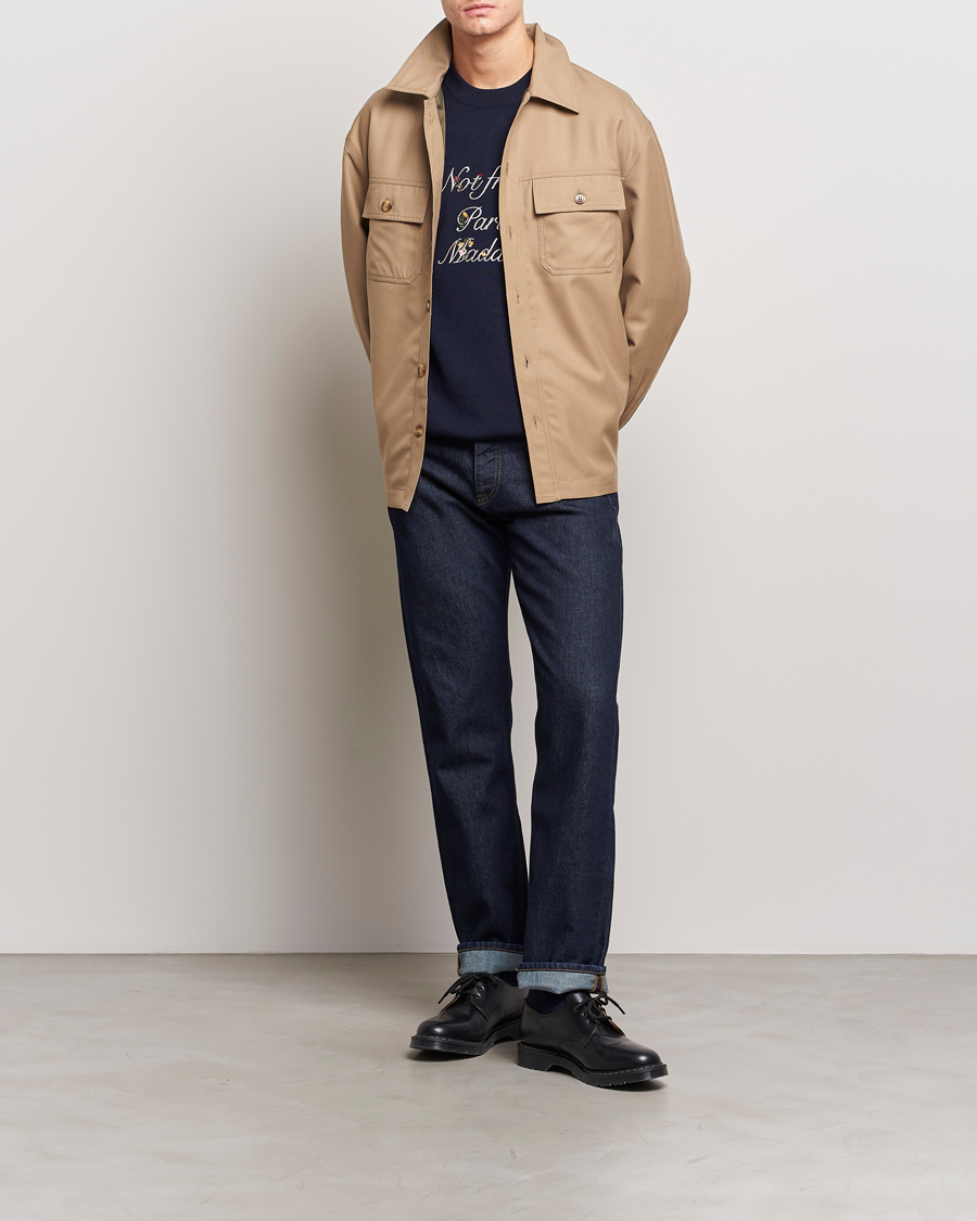 Homme | Chemises | Drôle de Monsieur | Flannel Overshirt Beige