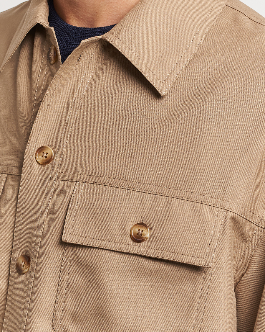 Homme | Chemises | Drôle de Monsieur | Flannel Overshirt Beige