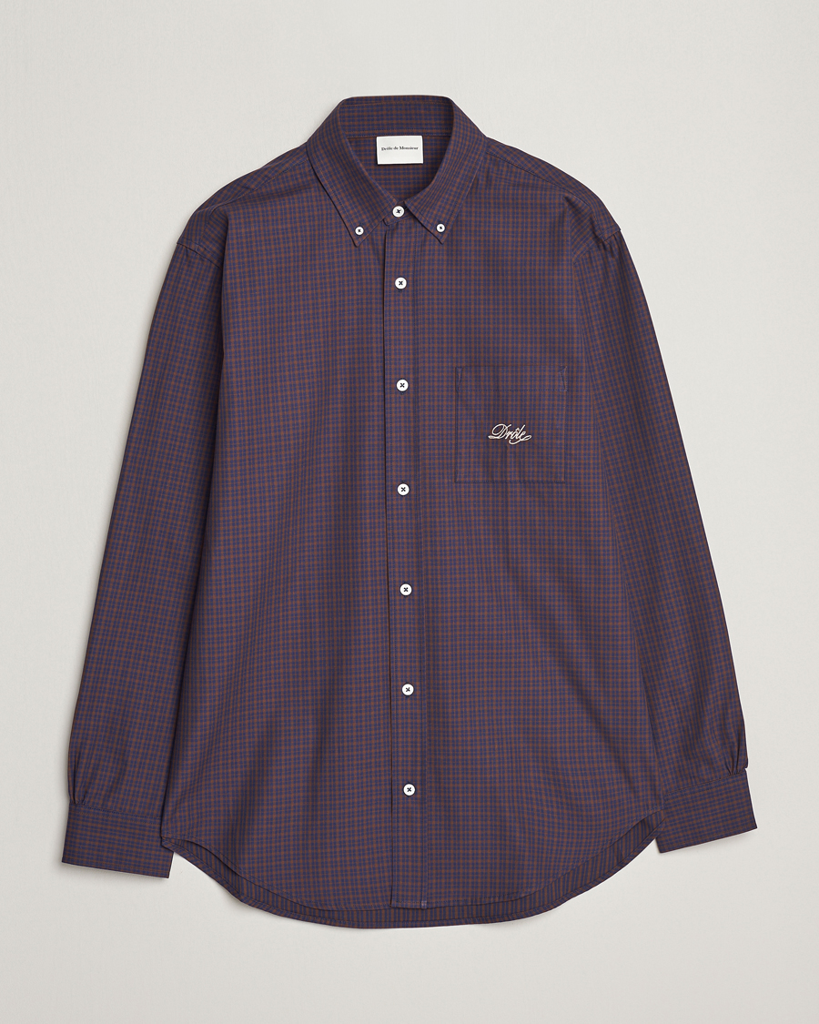 Homme | Chemises | Drôle de Monsieur | Signature Check Shirt Dark Brown