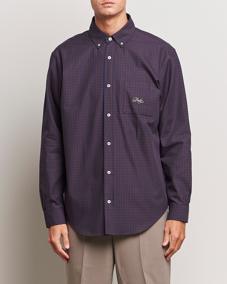 Homme | Chemises | Drôle de Monsieur | Signature Check Shirt Dark Brown
