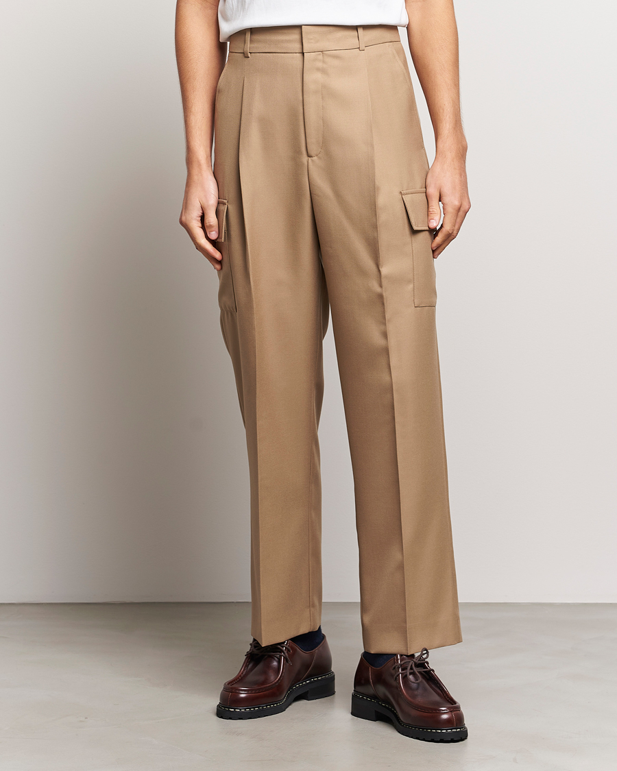 Homme | Pantalons | Drôle de Monsieur | Flannel Cargo Pants Beige