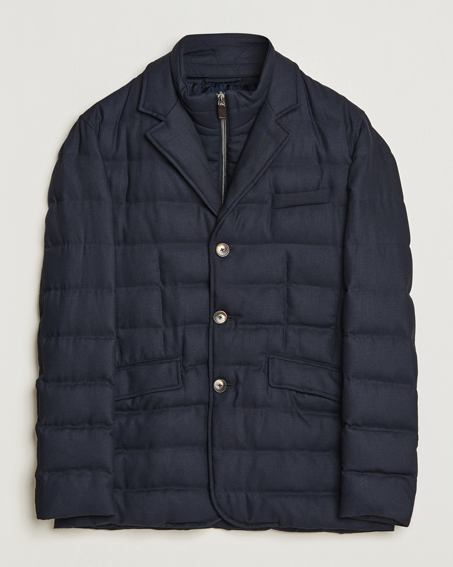 Homme | Manteaux Et Vestes | Herno | Flannel Down Blazer Navy