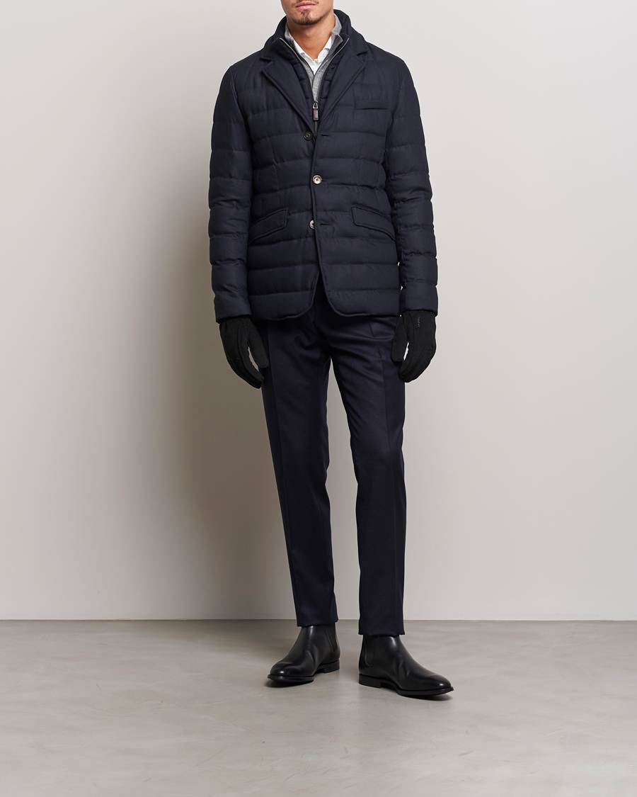 Homme | Manteaux Et Vestes | Herno | Flannel Down Blazer Navy