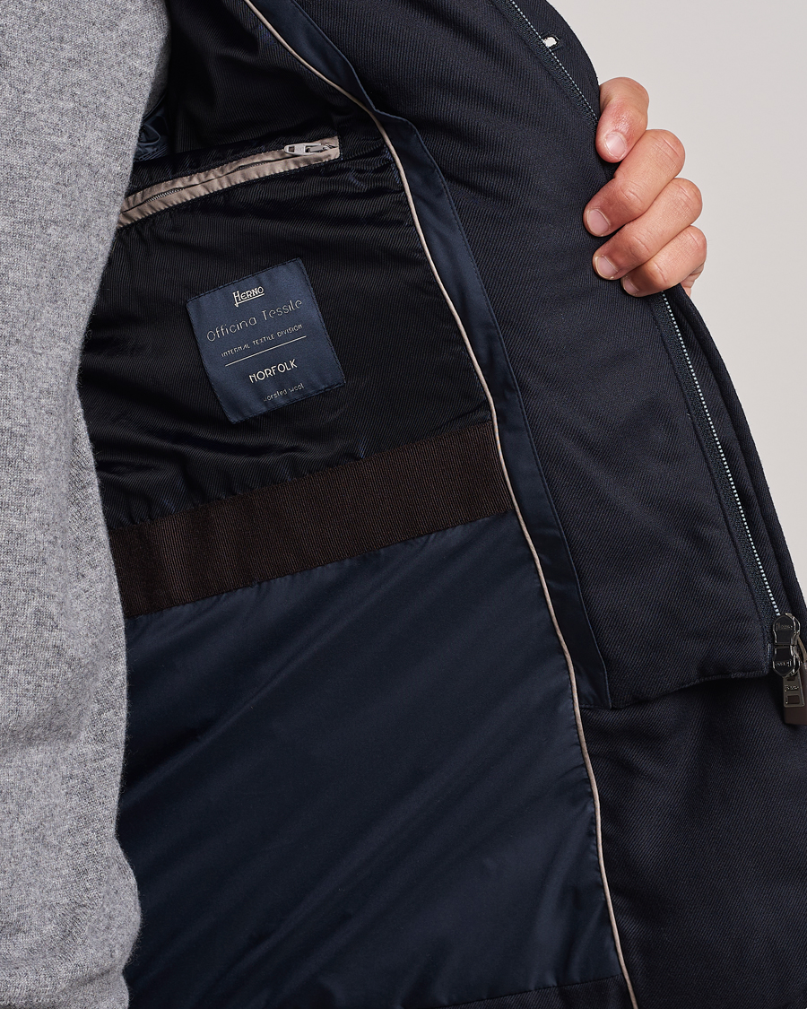 Homme | Manteaux Et Vestes | Herno | Flannel Down Blazer Navy