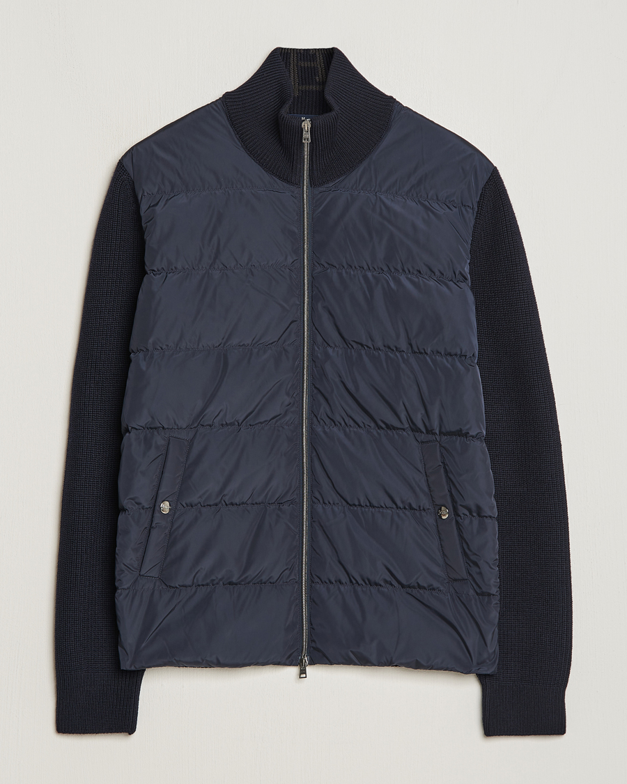 Homme | Manteaux Et Vestes | Herno | Knitted Hybrid Jacket Navy