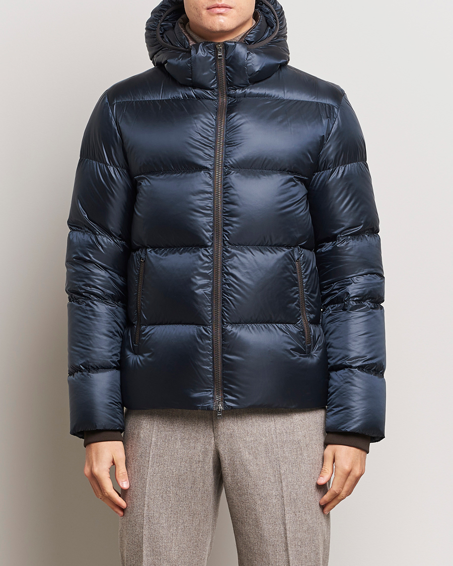 Homme | Manteaux Et Vestes | Herno | Ultralight Nylon Down Jacket Navy