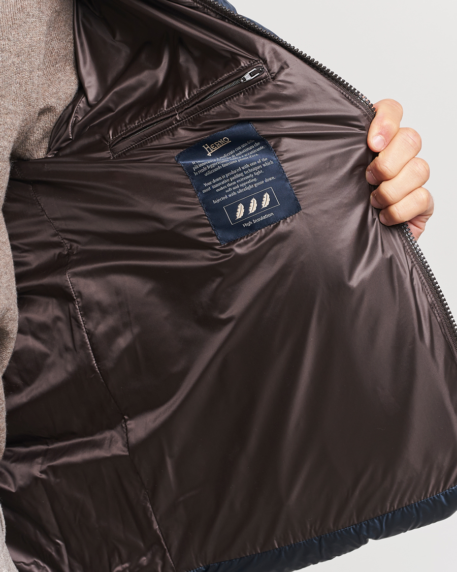 Homme | Manteaux Et Vestes | Herno | Ultralight Nylon Down Jacket Navy