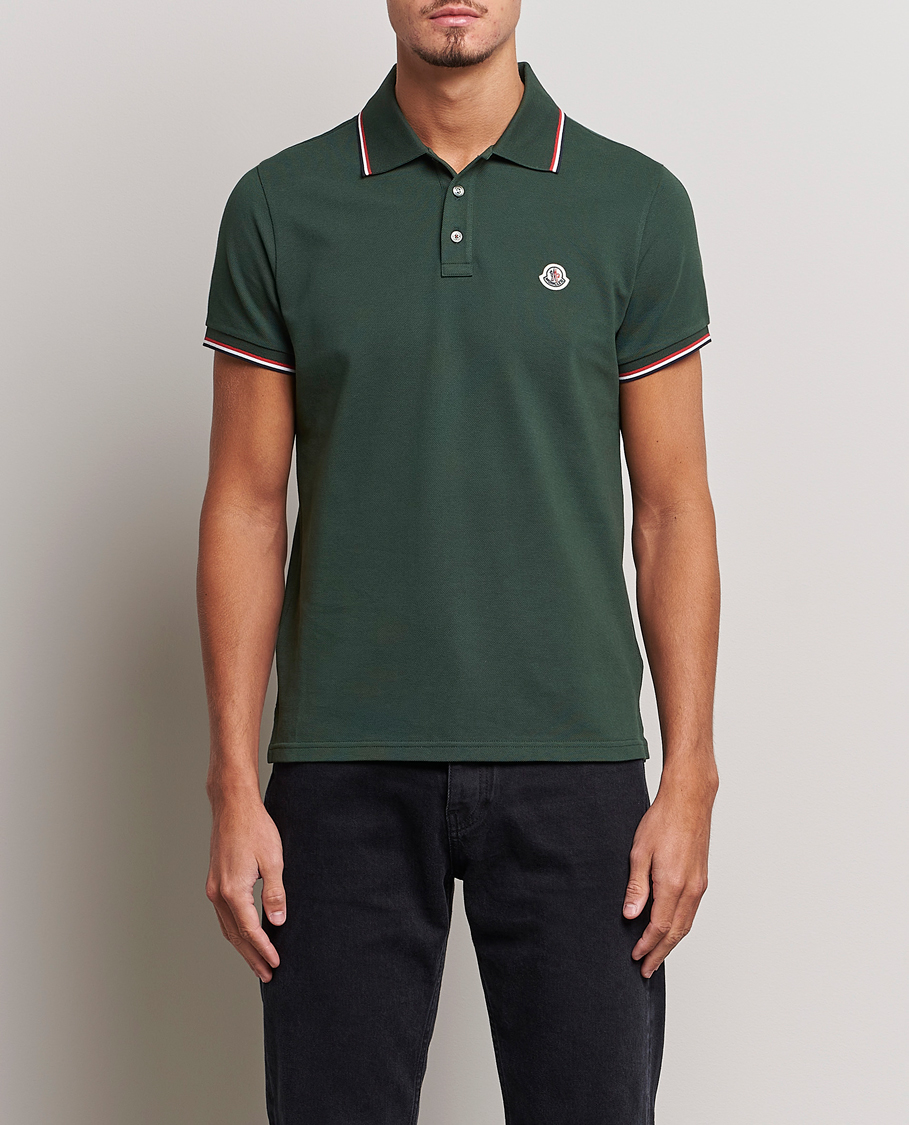 Homme | Polos | Moncler | Contrast Rib Polo Military Green