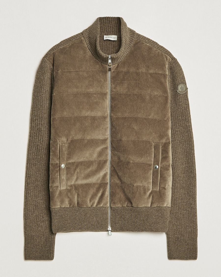Homme | Pulls Et Tricots | Moncler | Corduroy Zip Cardigan Taupe