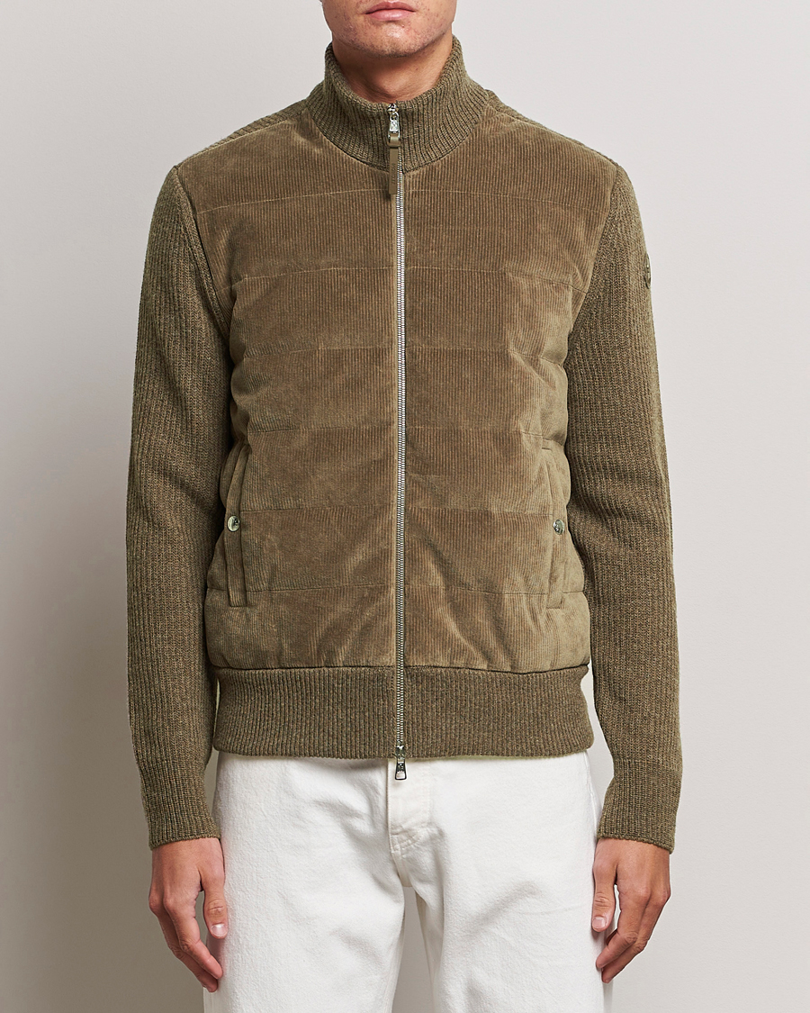 Homme | Pulls Et Tricots | Moncler | Corduroy Zip Cardigan Taupe