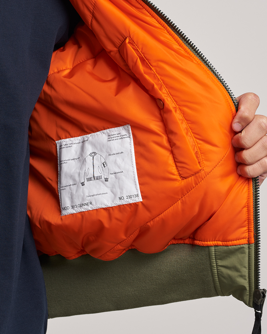 Homme | Manteaux Et Vestes | Aspesi | Gunner Nylon Flight Bomber Olive