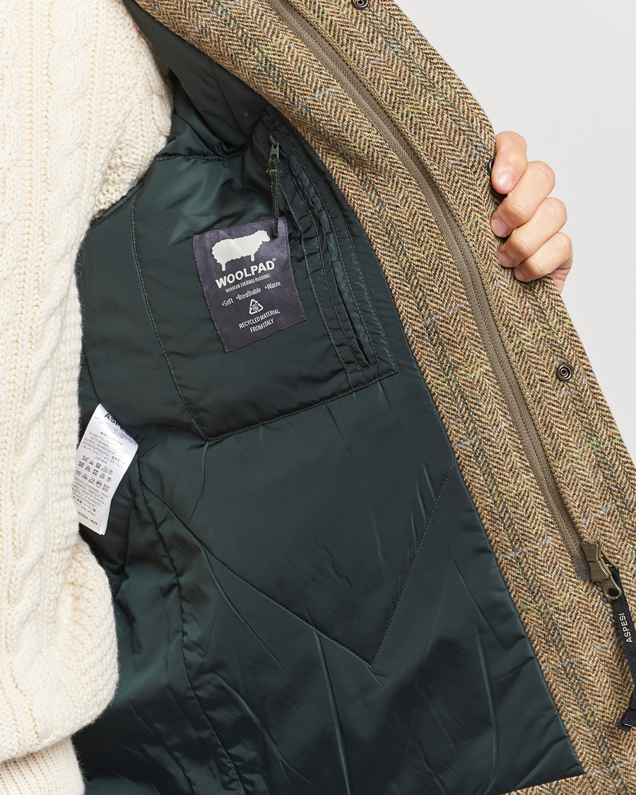 Homme | Manteaux Et Vestes | Aspesi | Tweed Hunting Jacket Green Check
