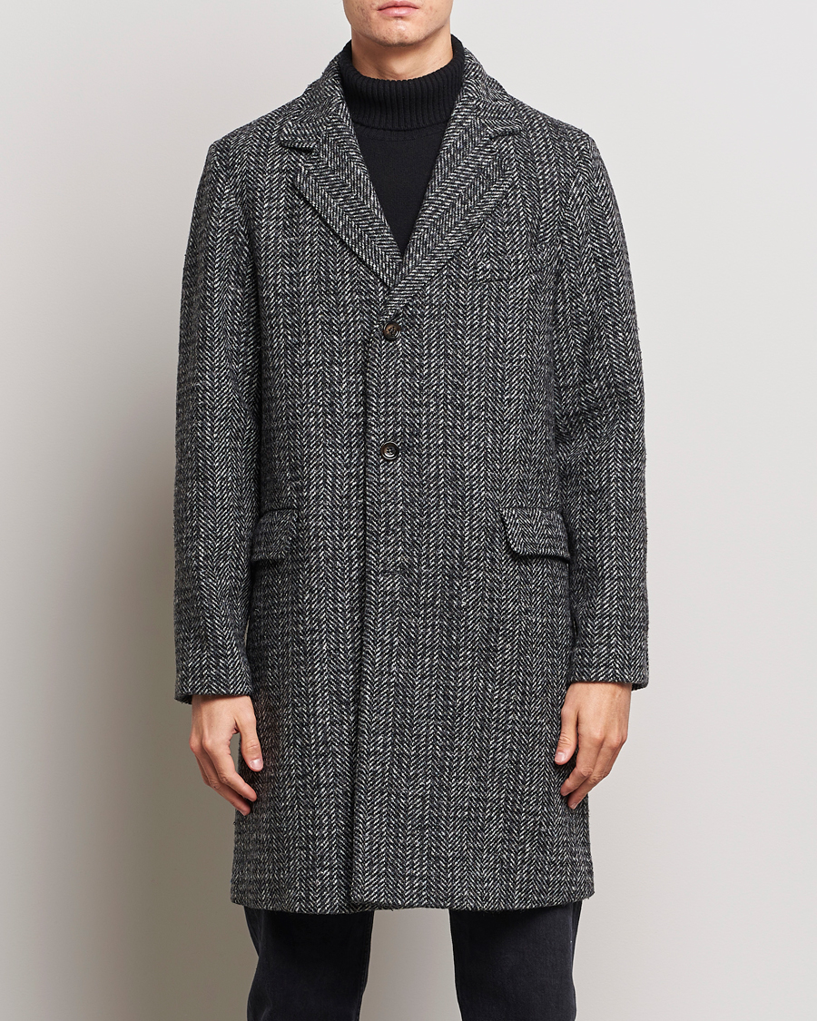 Homme | Manteaux Et Vestes | Aspesi | Herringbone Wool Coat Grey
