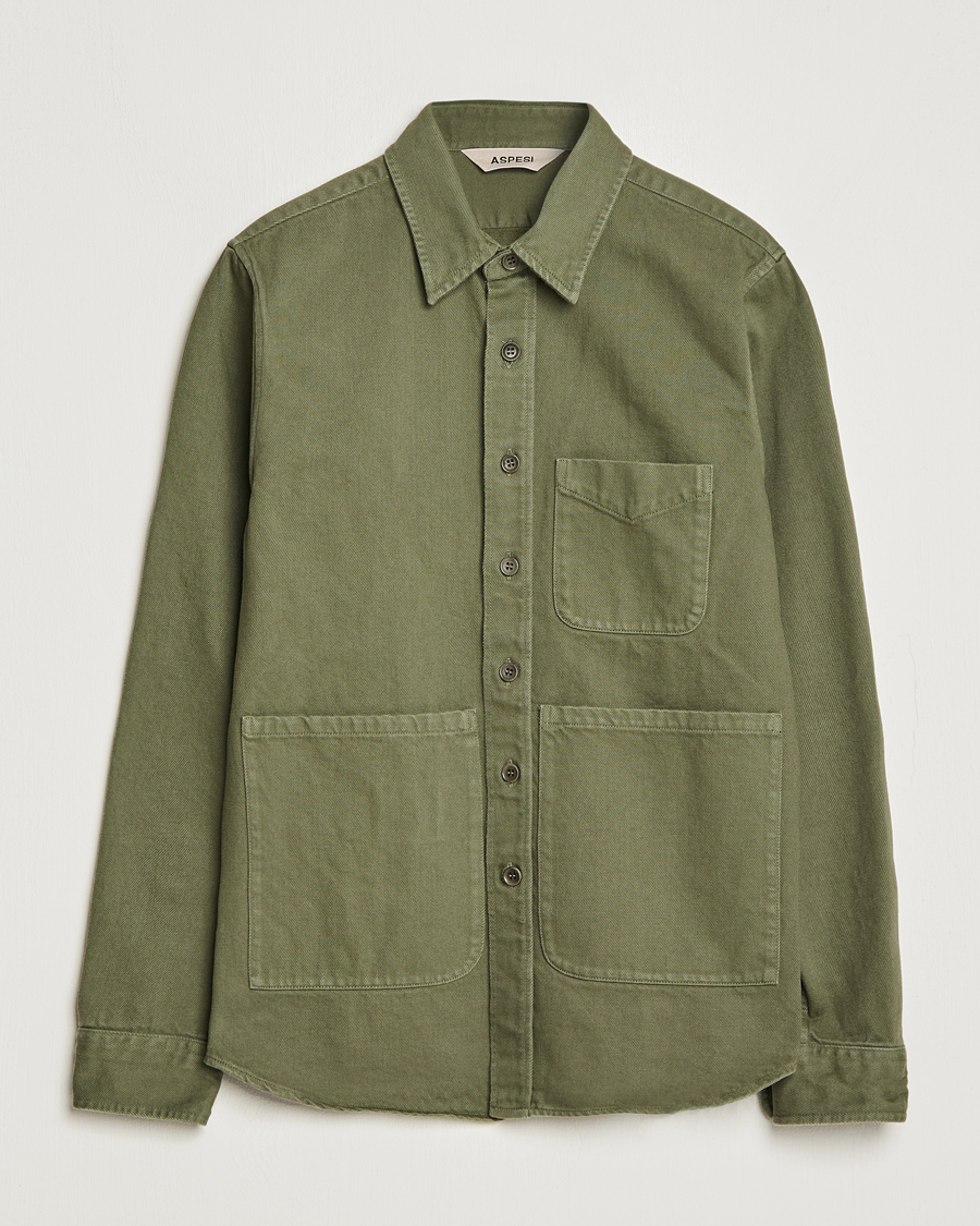 Homme | Chemises | Aspesi | Cotton Utility Shirt Military