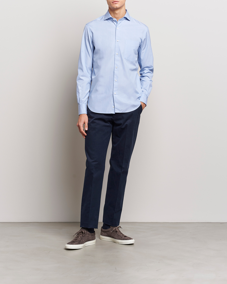 Homme | Chemises | Aspesi | Striped Poplin Shirt Light Blue