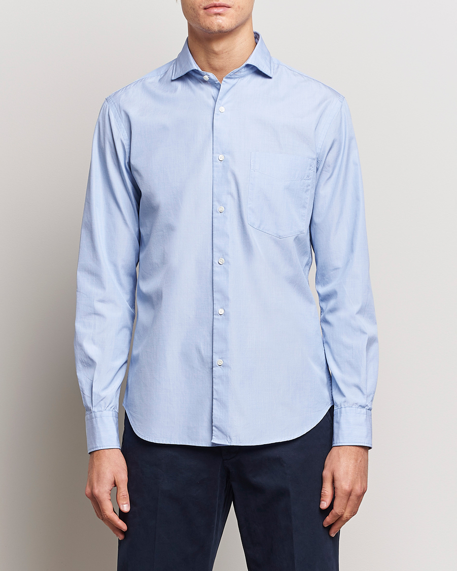 Homme | Chemises | Aspesi | Striped Poplin Shirt Light Blue