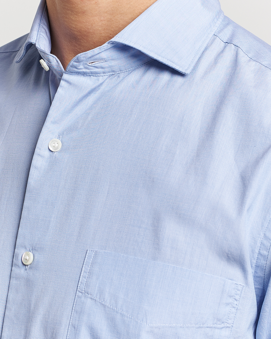 Homme | Chemises | Aspesi | Striped Poplin Shirt Light Blue