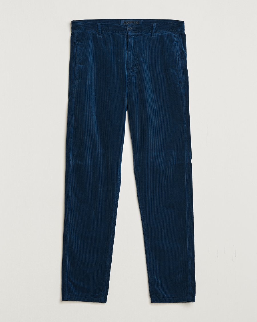 Homme | Pantalons | Aspesi | Drawstring Corduroy Trousers Navy