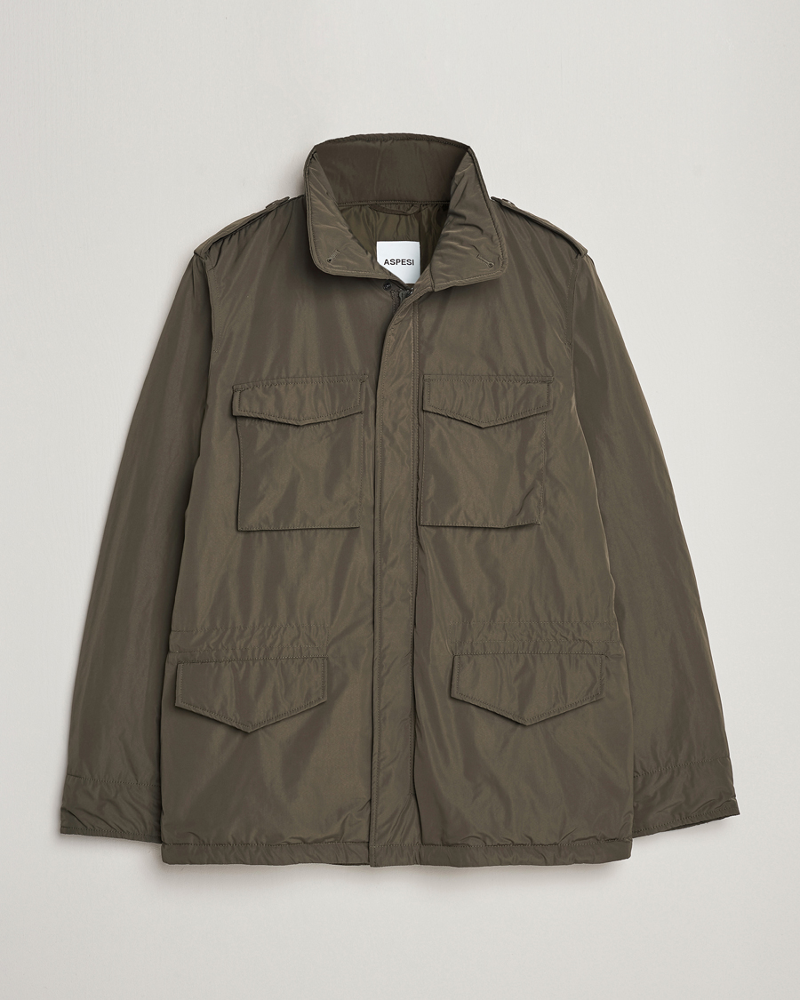 Homme | Manteaux Et Vestes | Aspesi | Minifield Nylon Field Jacket Dark Military
