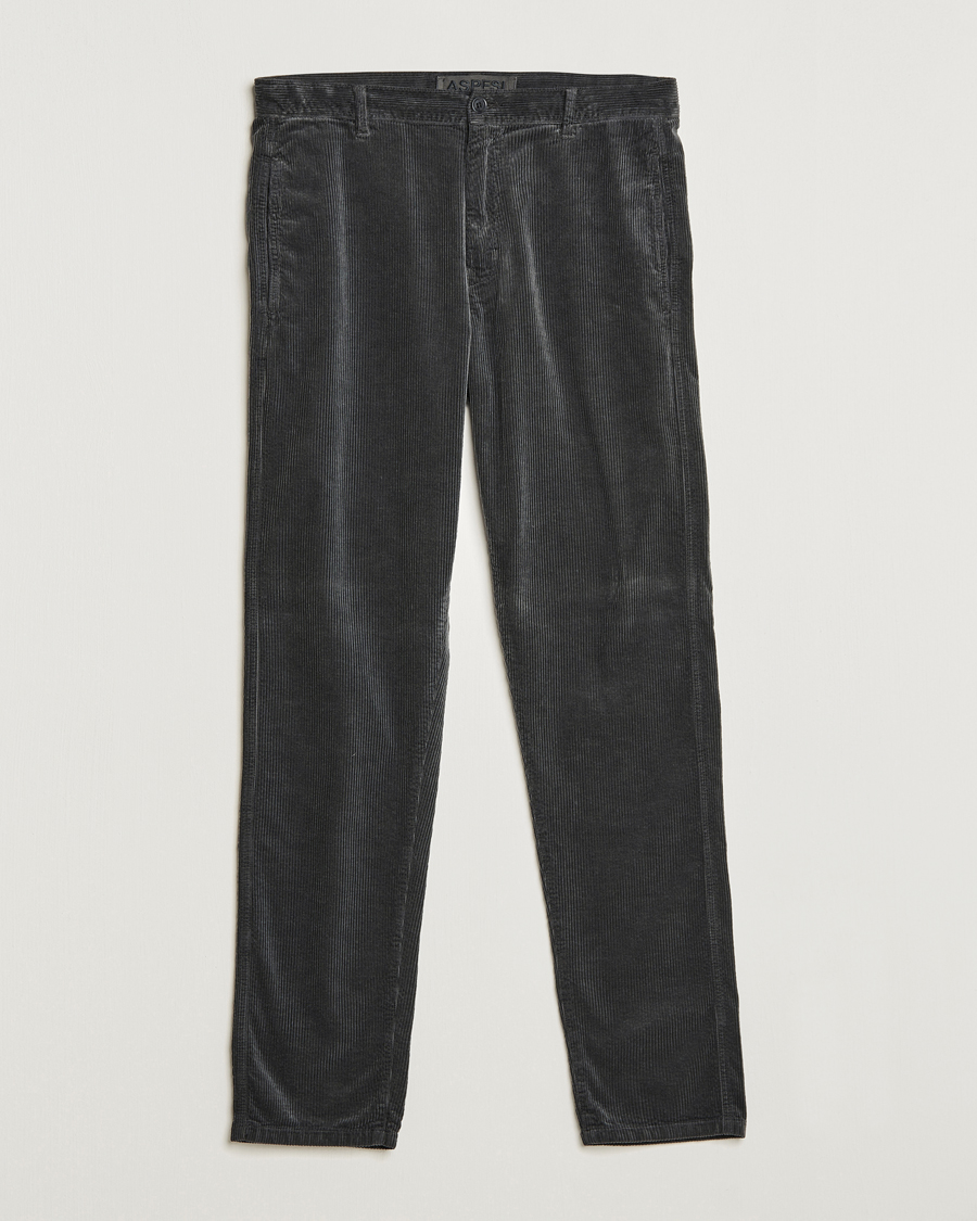 Heren | Broeken | Aspesi | Drawstring Corduroy Trousers Charcoal